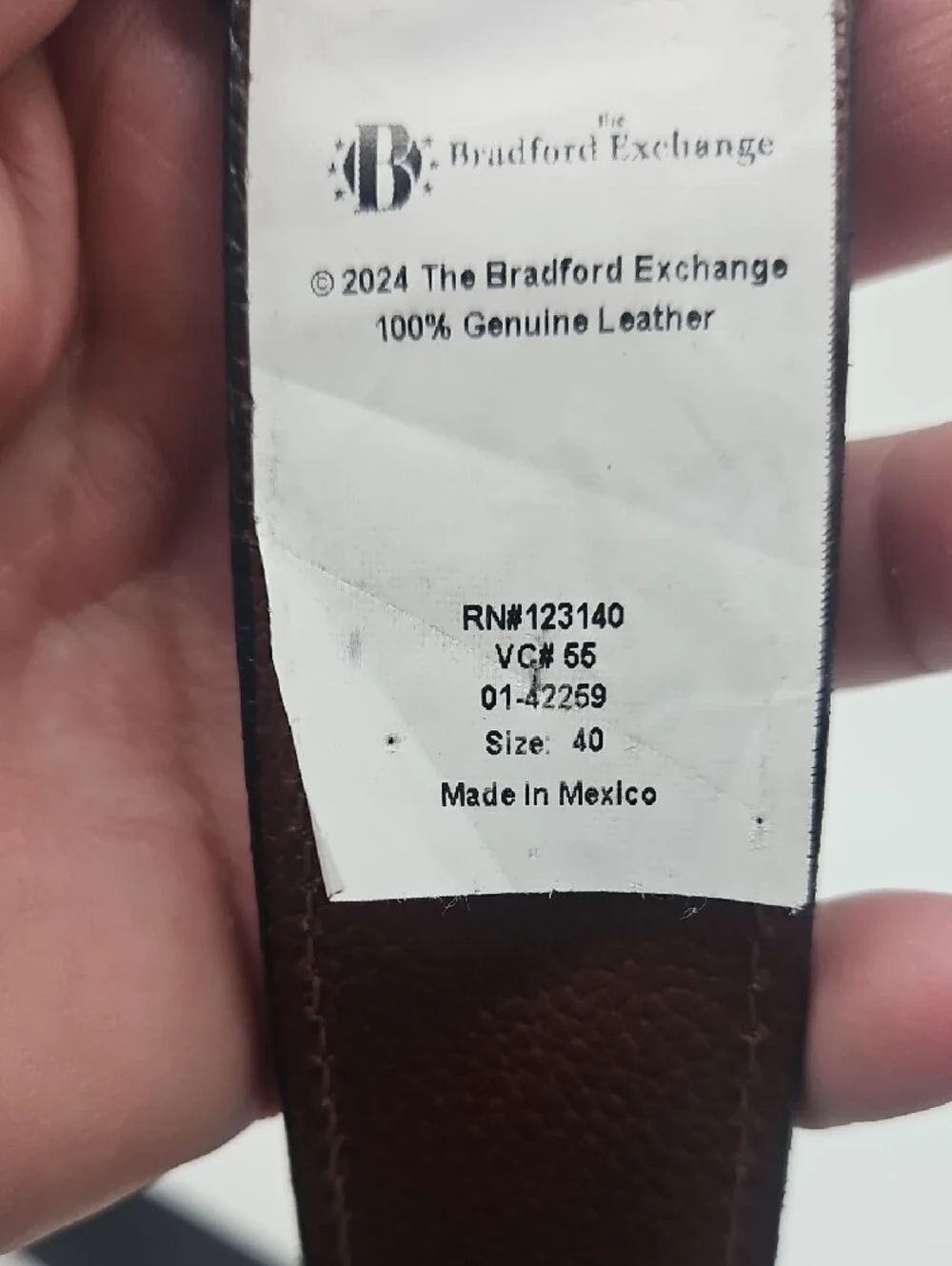 The Bradford Exchange Black and Brown Reversible Leather Belt for Men